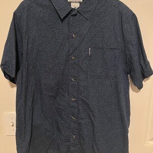 Columbia Blue Casual Button Down Shirt Relaxed Fit